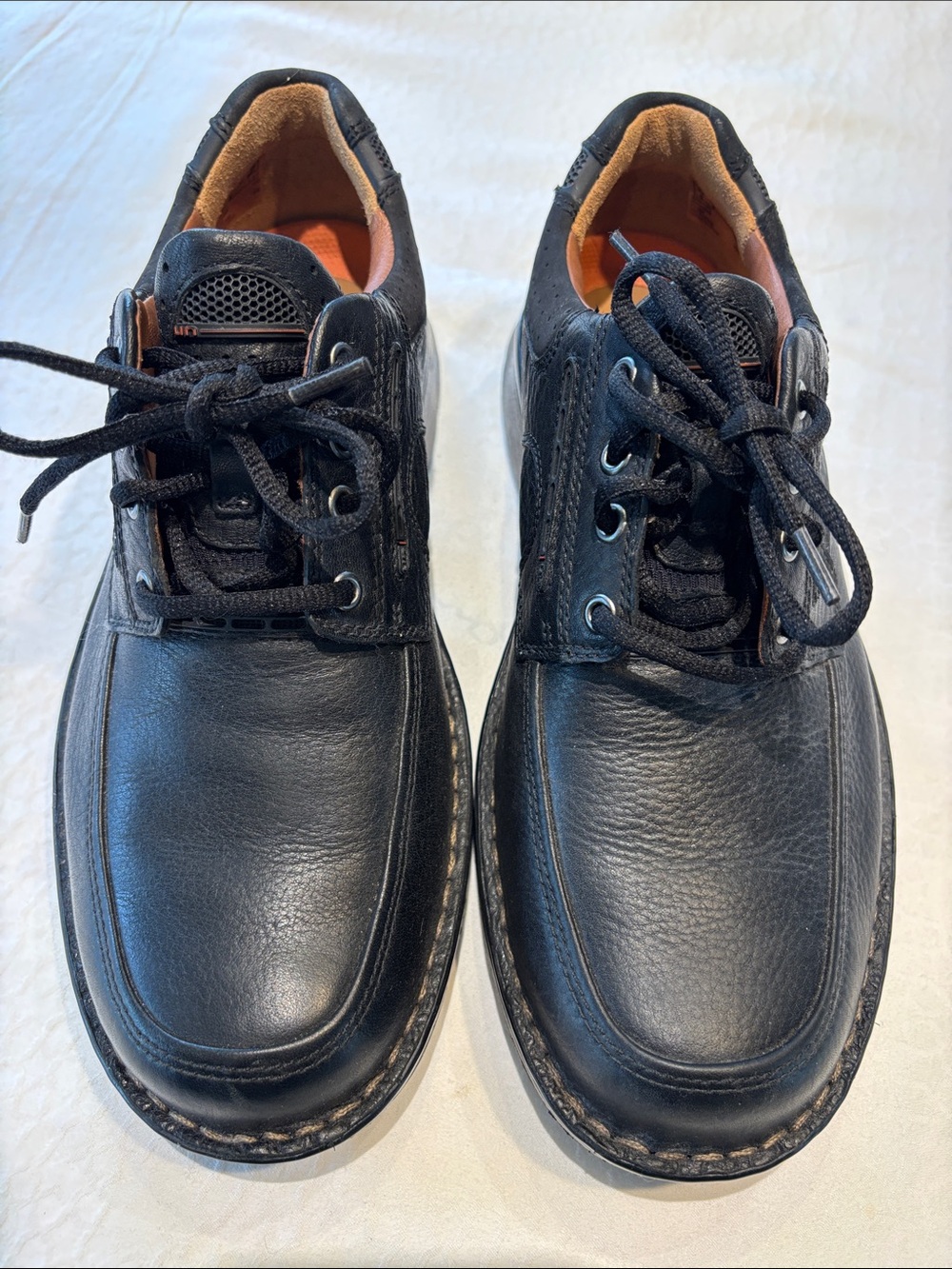 Clarks Black Leather Lace-Up Casual Comfort Shoes
